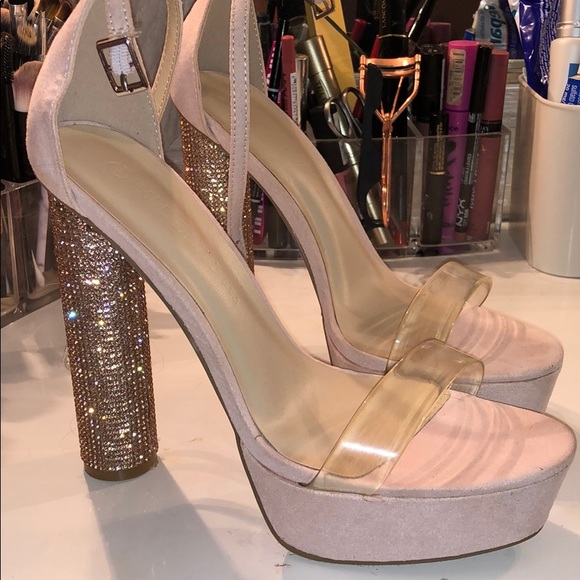 rose gold sparkly heels